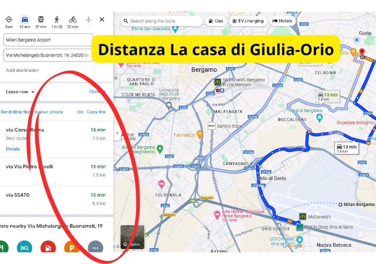 Monolocale-7 Minuti Da Bergamo, 10 Minuti Milan Bergamo Airport Apartment Gorle Екстериор снимка